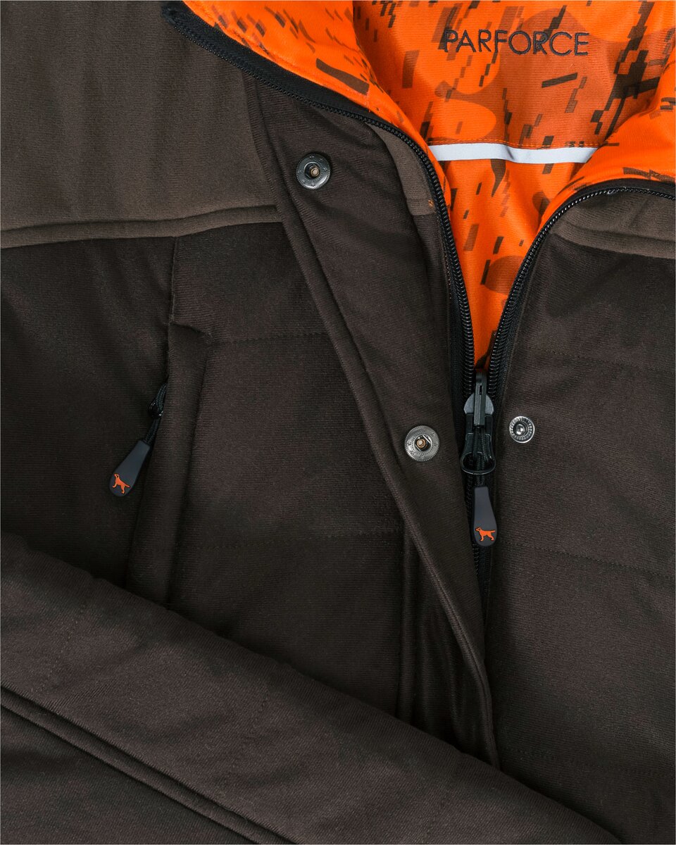 Parforce Women's reversible winter jacket Sphere (Signal orange/brown)
