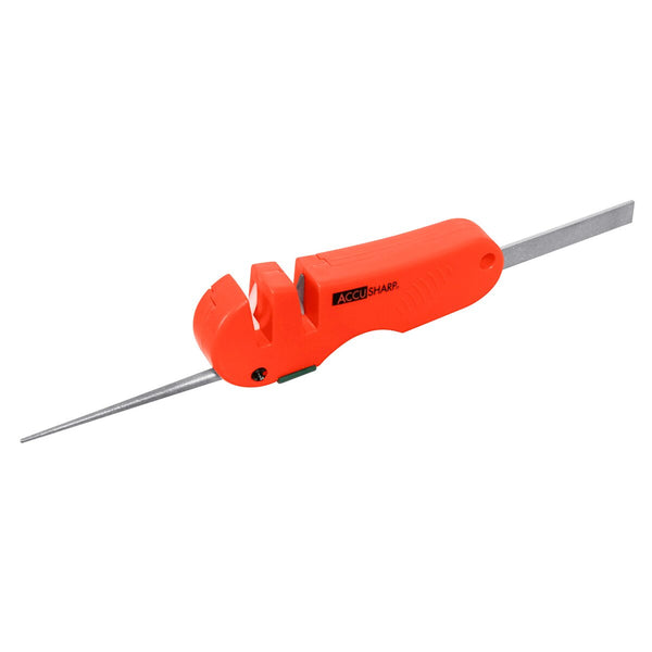 Accusharp Knife sharpener 4-fold knife and tool sharpener (orange)