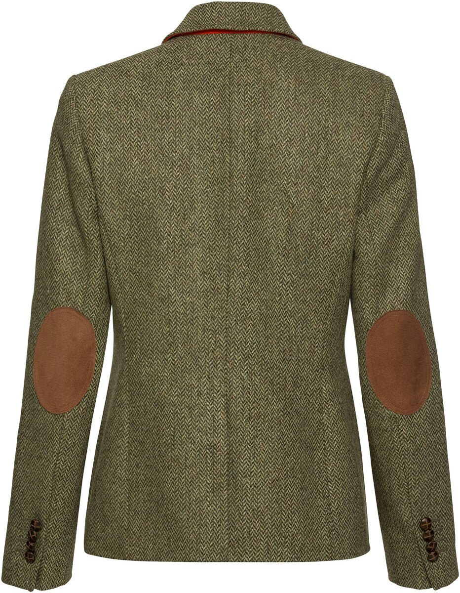 Highmoor Herringbone tweed blazer (Green/Orange)