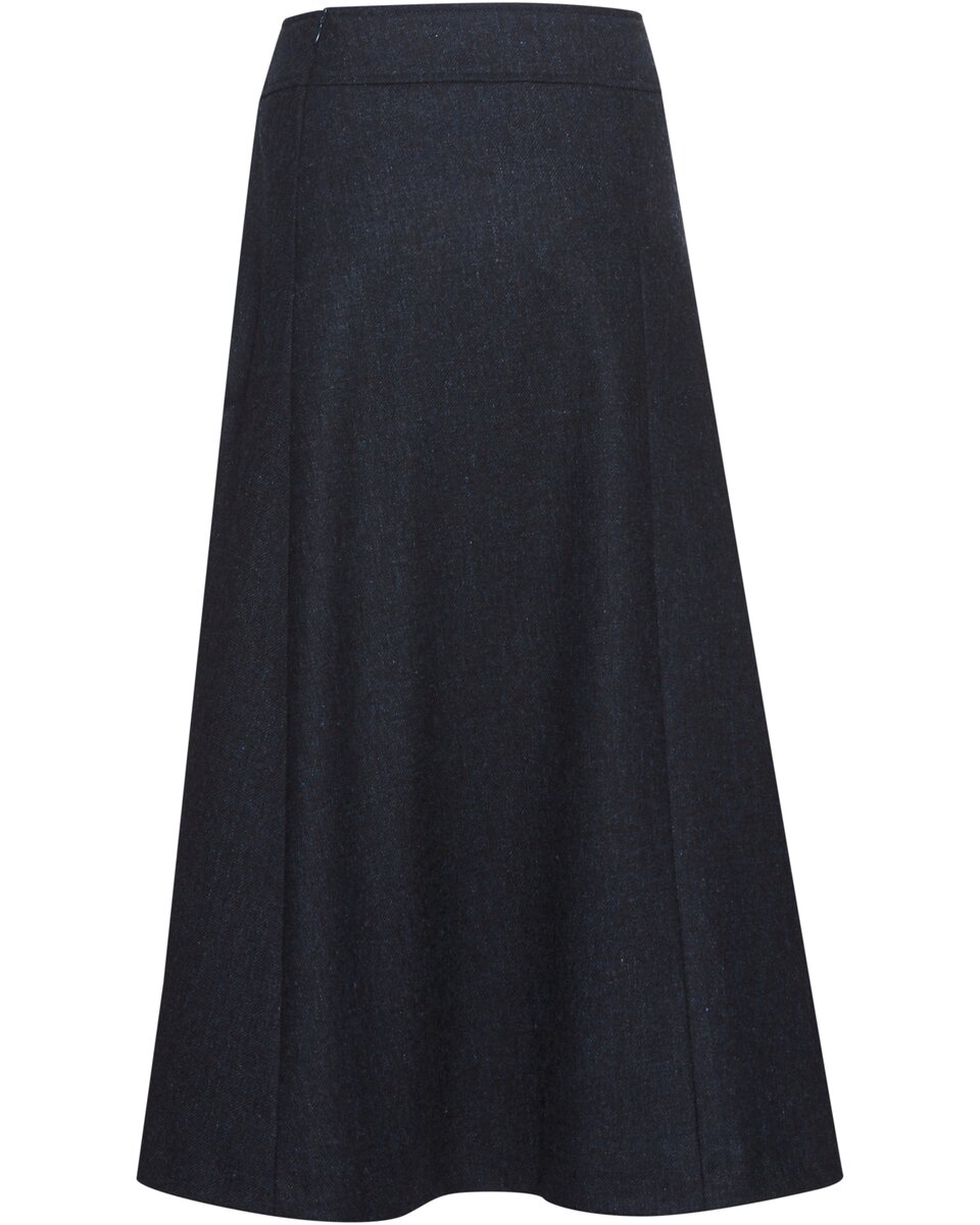 Highmoor Flared tweed skirt (Marine)