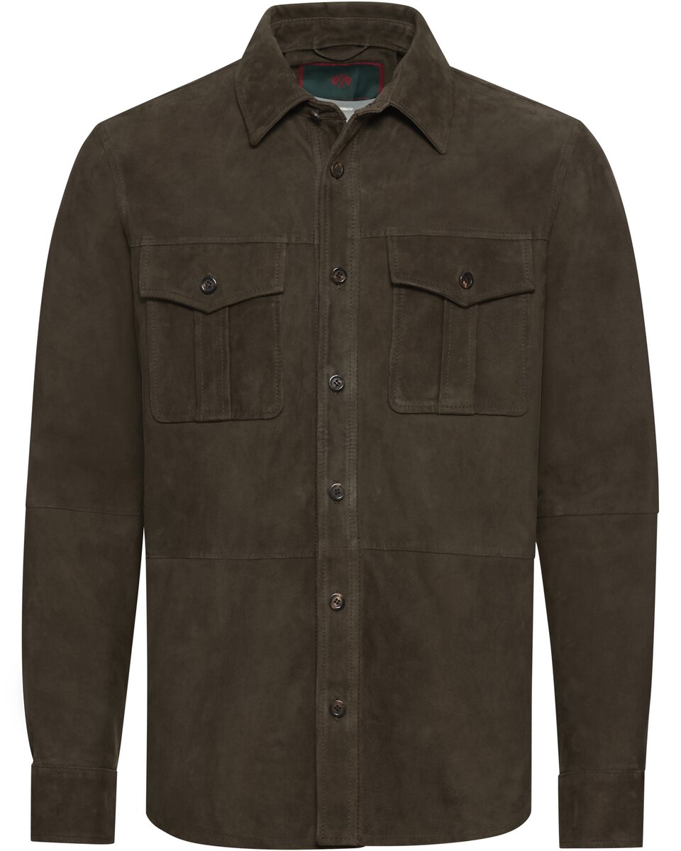 Reitmayer leather overshirt (Olive)