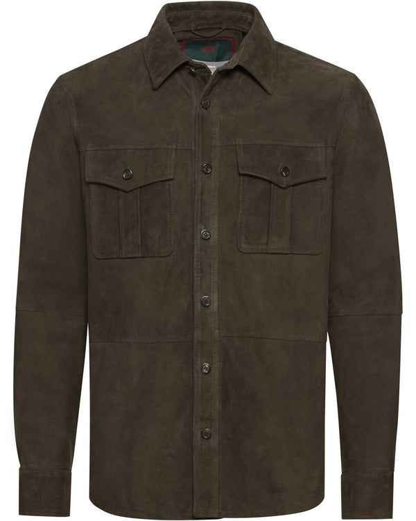 Reitmayer leather overshirt (Olive)