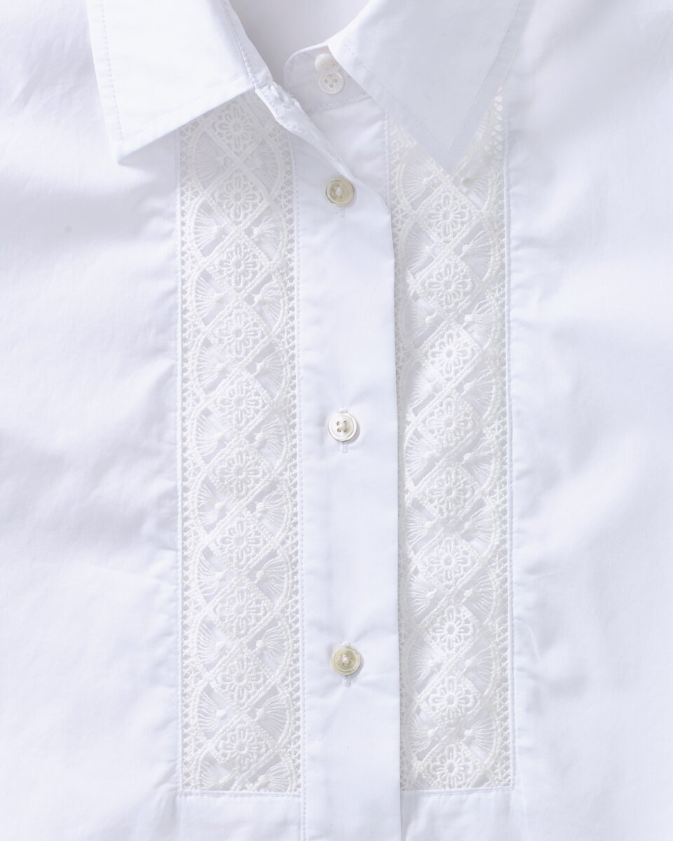 Luis Steindl Shirt blouse with lace insert (White)