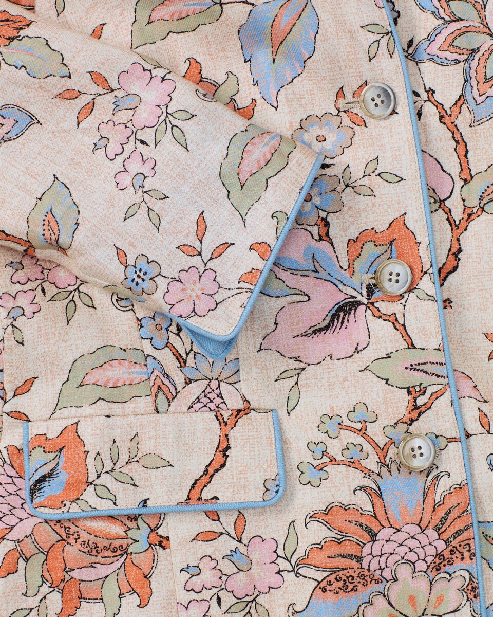 Highmoor Linen jacket with floral print (Beige/colorful)