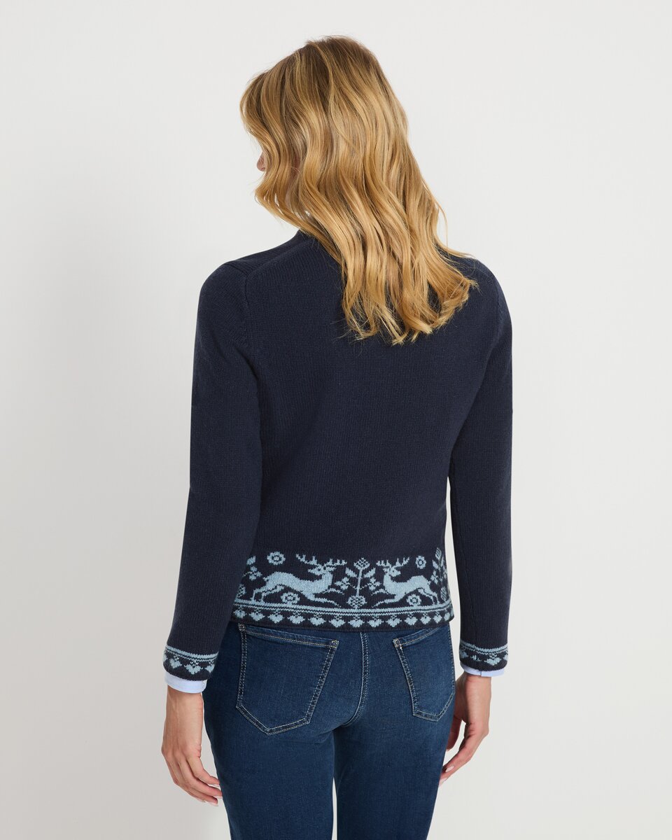 Luis Steindl Cardigan with jacquard pattern (Dark blue)