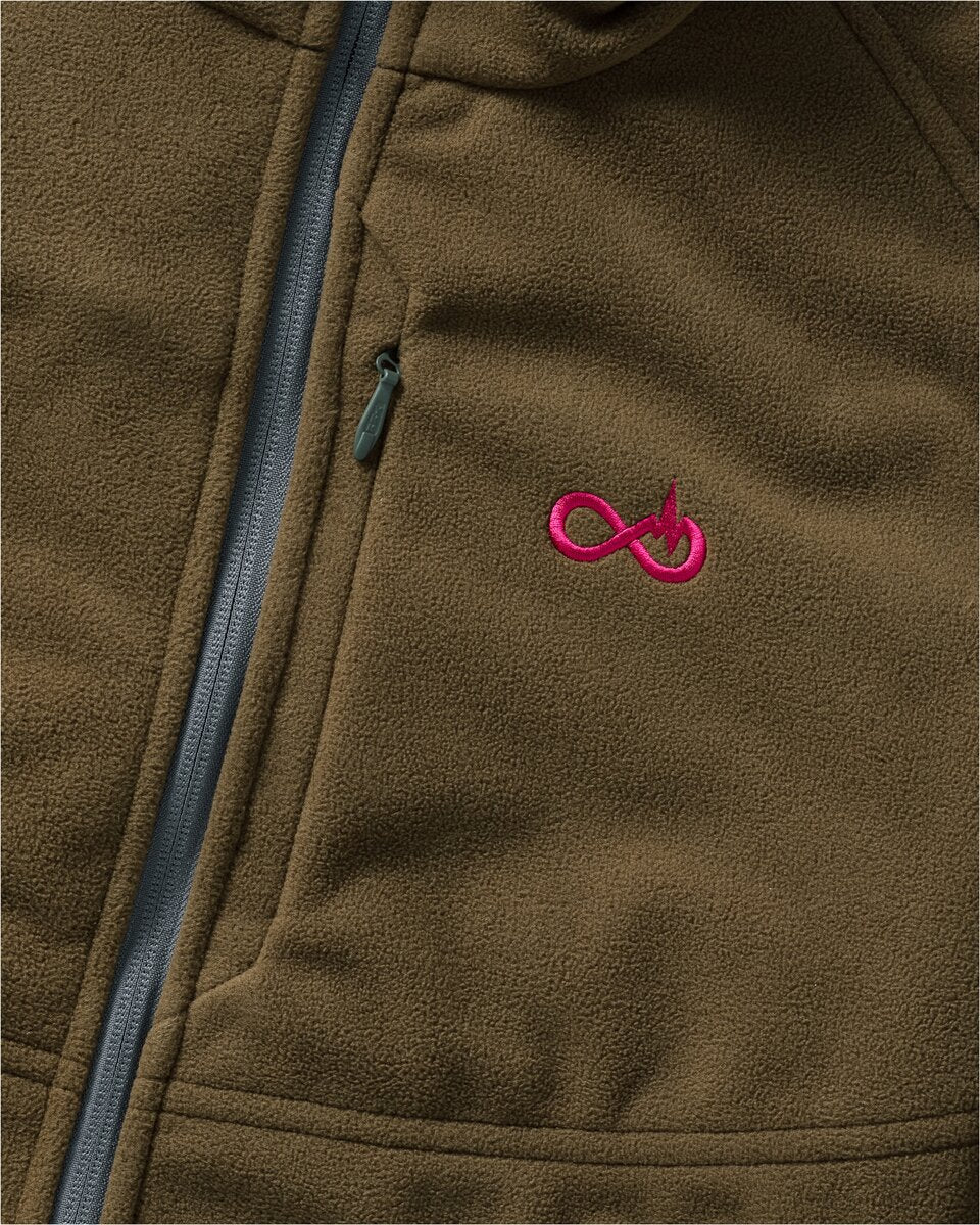 Merkel Gear Women's reversible fleece jacket HELIX (Olive/orange)