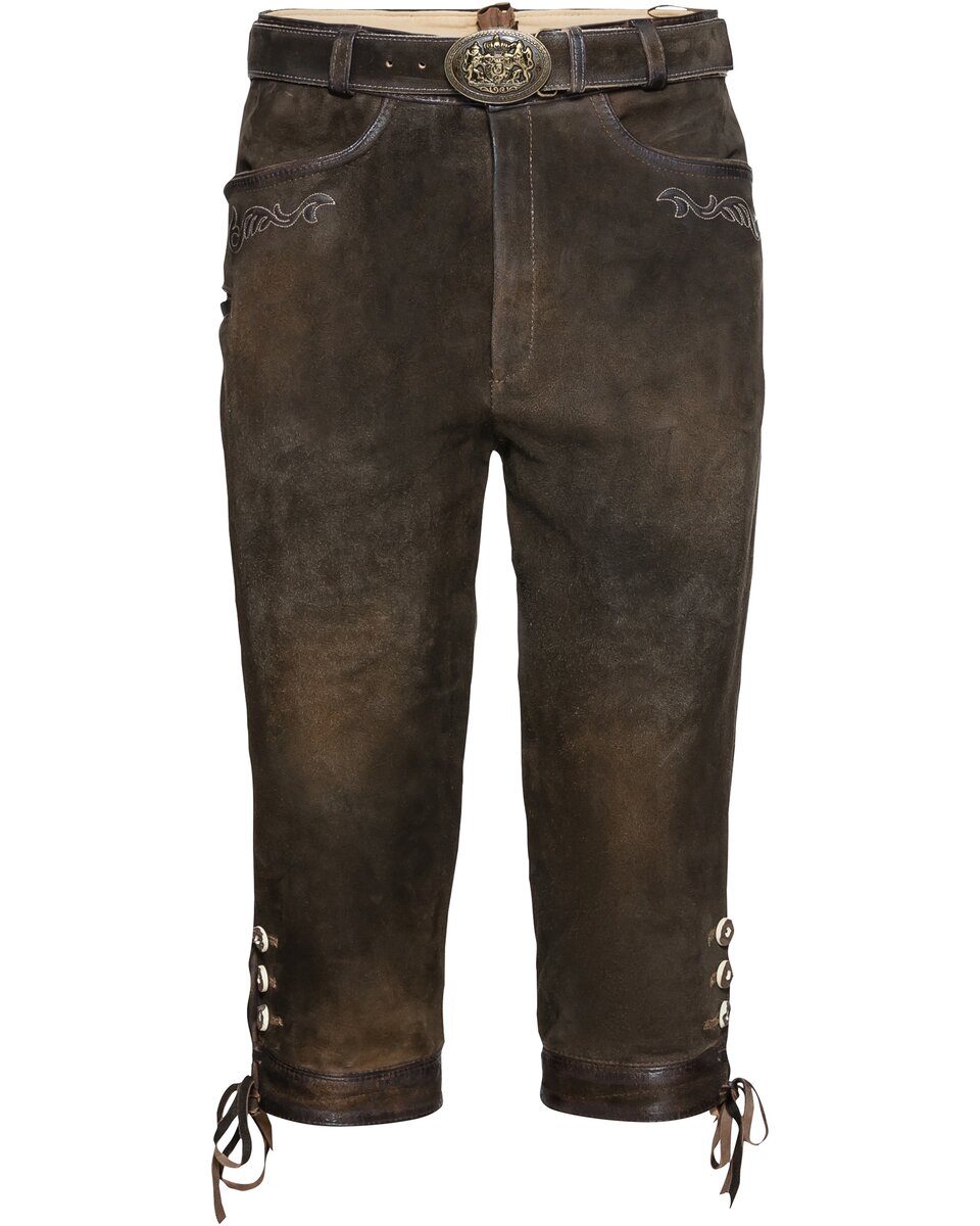 Luis Steindl Knee-length leather trousers (Brown)