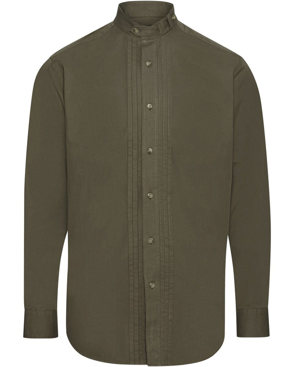 Luis Steindl Traditional shirt with tucks (Olive)