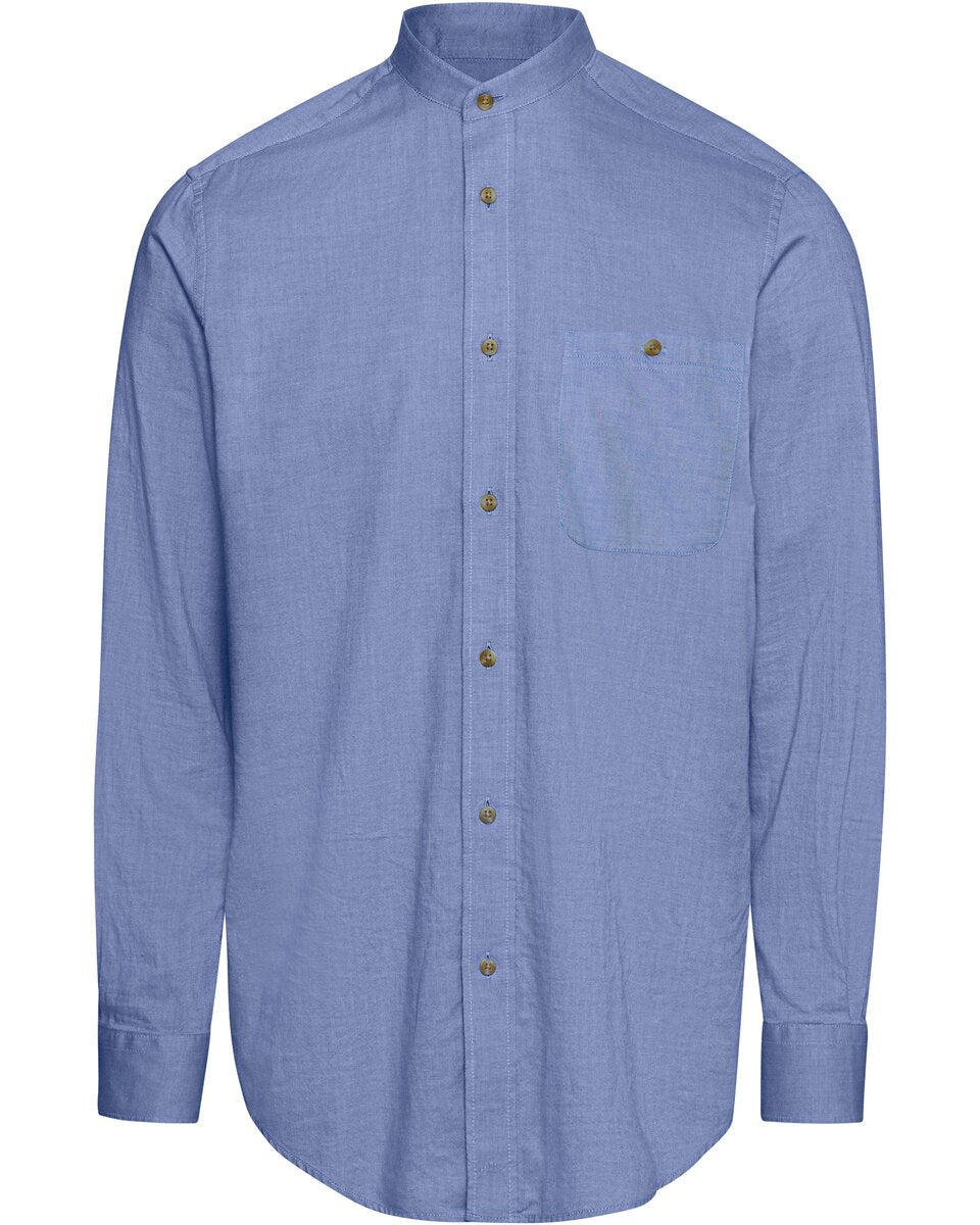 Luis Steindl Oxford shirt with stand-up collar (Light Blue)