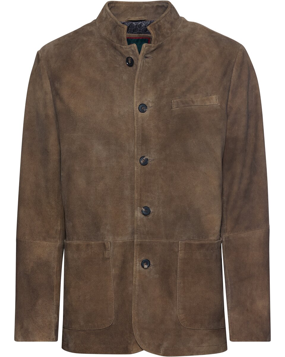 Reitmayer Leather jacket with stand-up collar (Cognac)