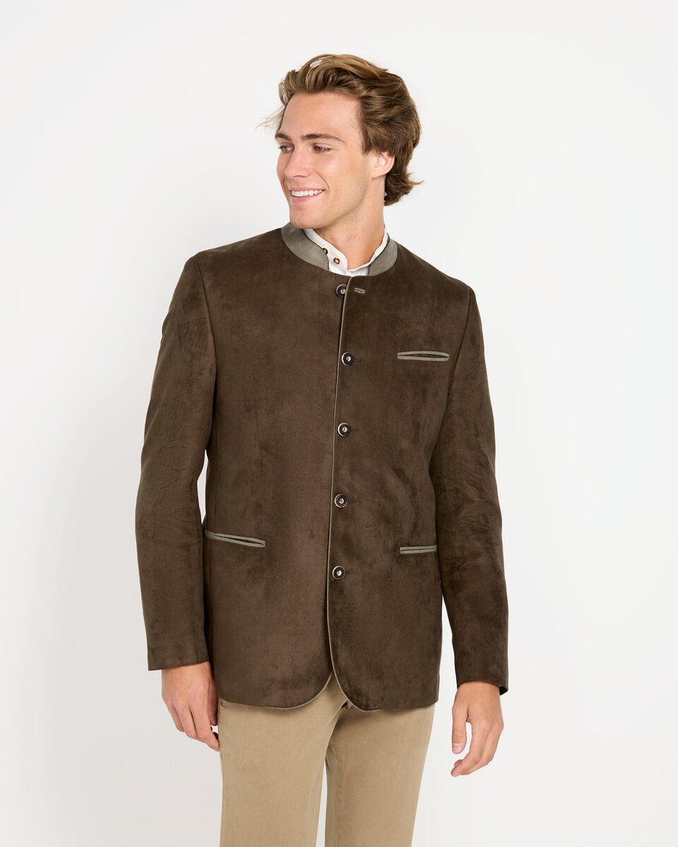 Luis Steindl Jacket with suede look (Brown)