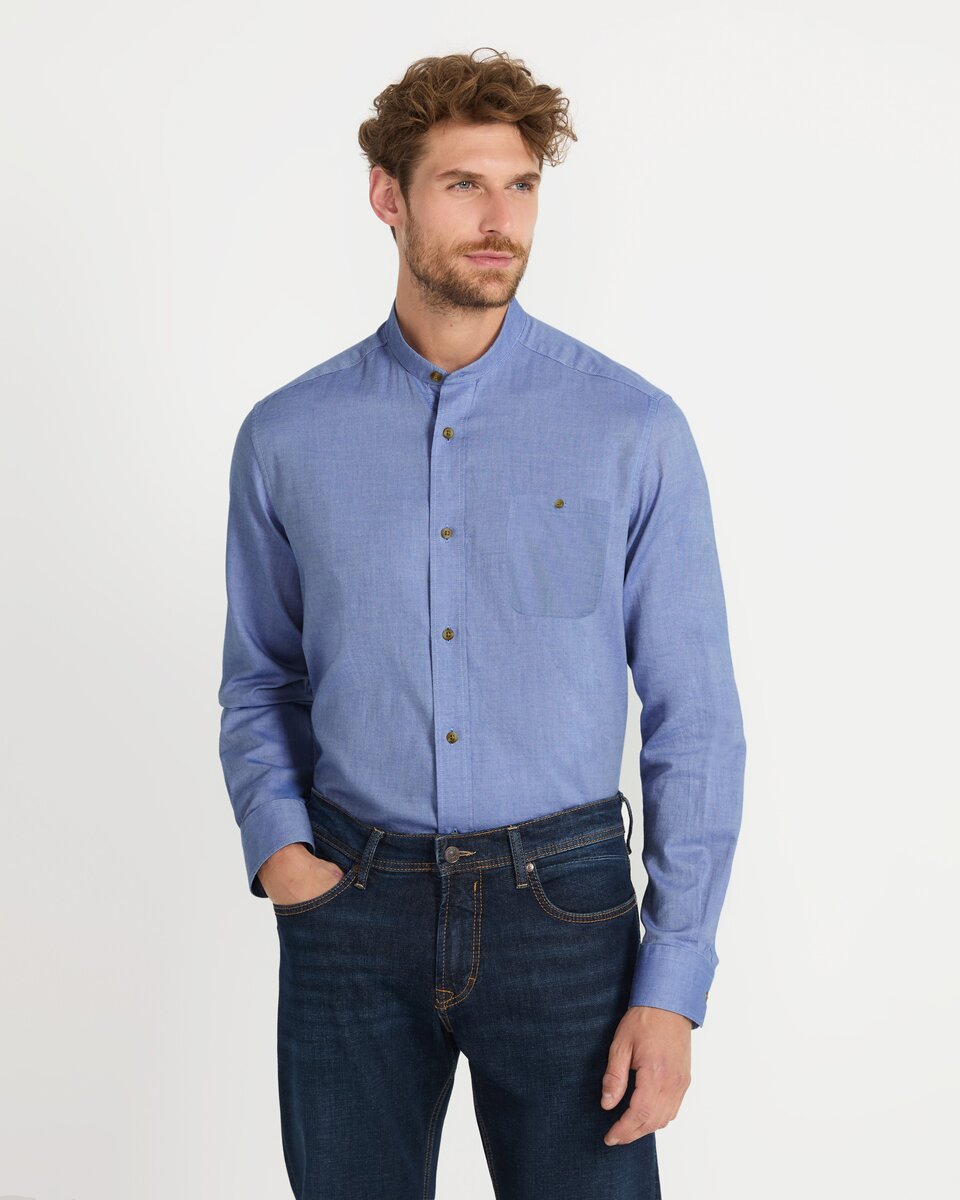 Luis Steindl Oxford shirt with stand-up collar (Light Blue)