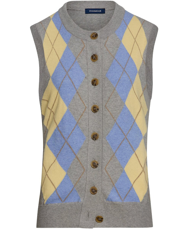 Highmoor Argyle veste (pelēks/zils)