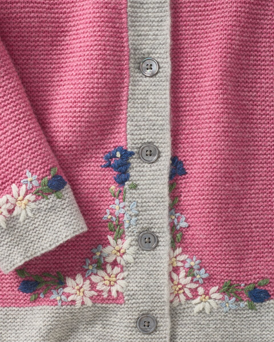 Luis Steindl Left cardigan with flowers (Rose/Gray)