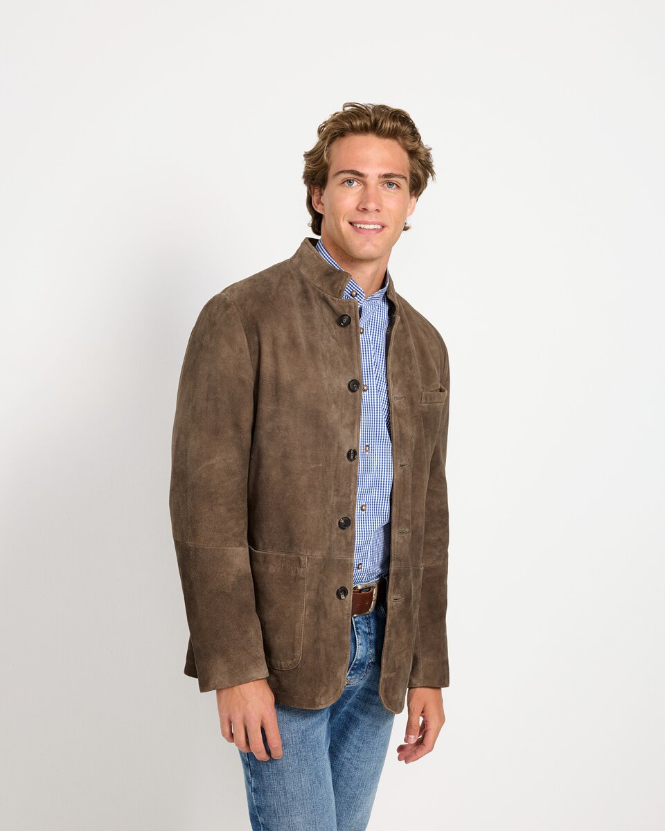 Reitmayer Leather jacket with stand-up collar (Cognac)