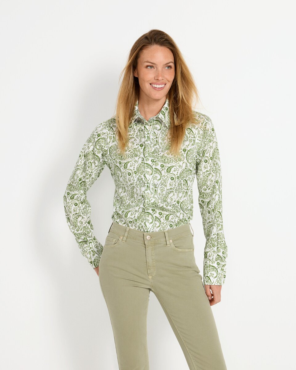 Luis Steindl Paisley blouse with flowers (White/Green)