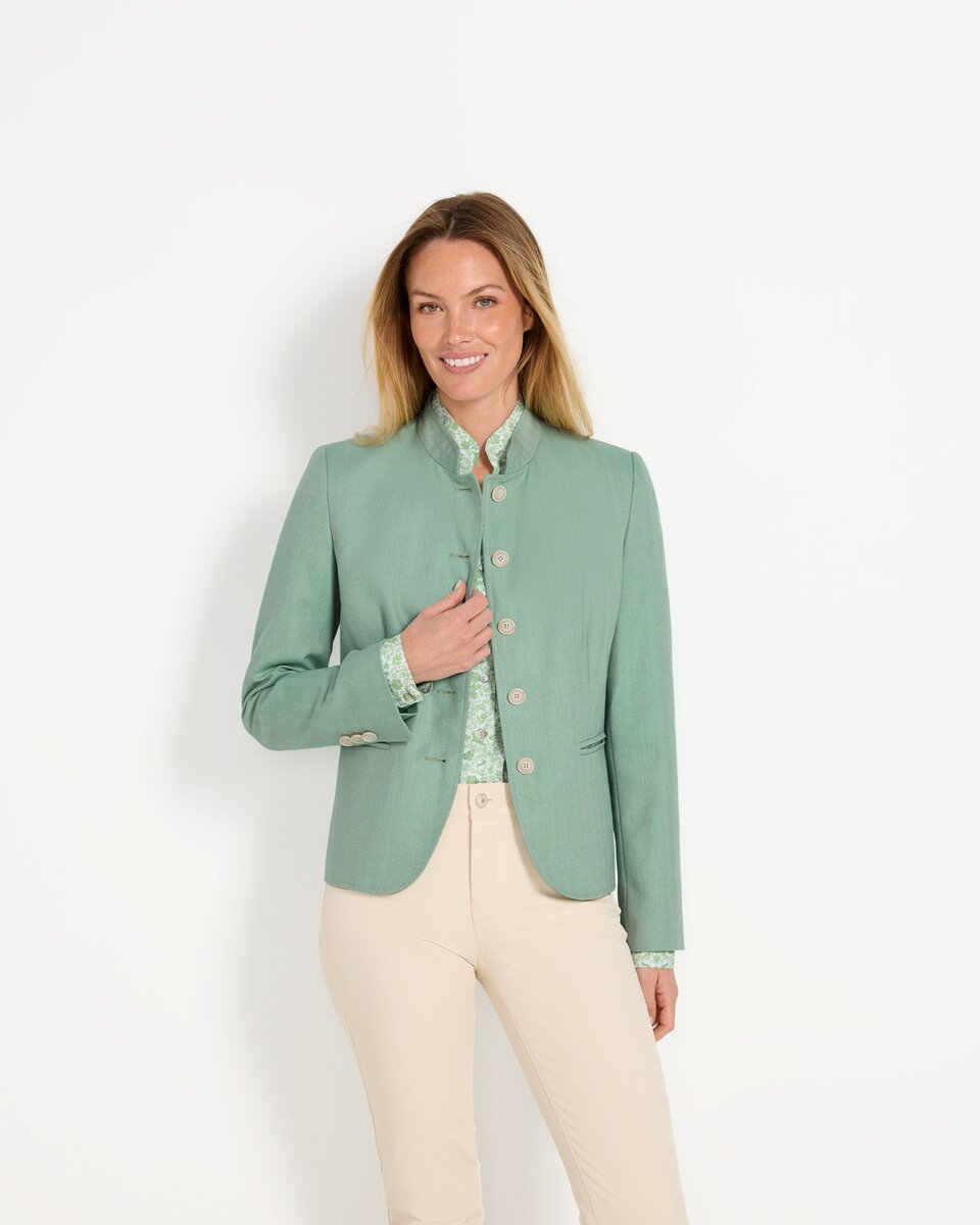 Reitmayer Herringbone stand-up collar jacket (Green)