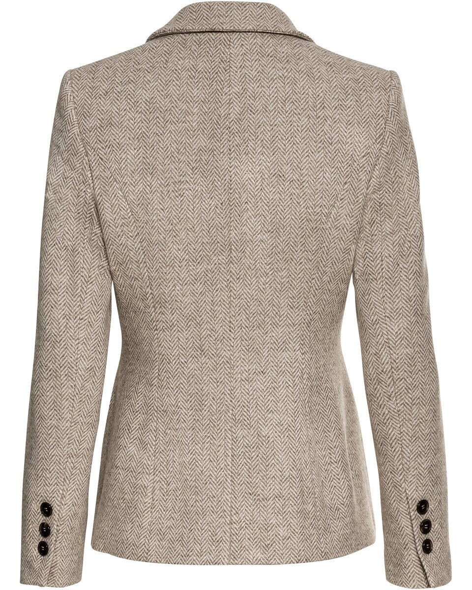 Highmoor Herringbone tweed blazer (Light beige)