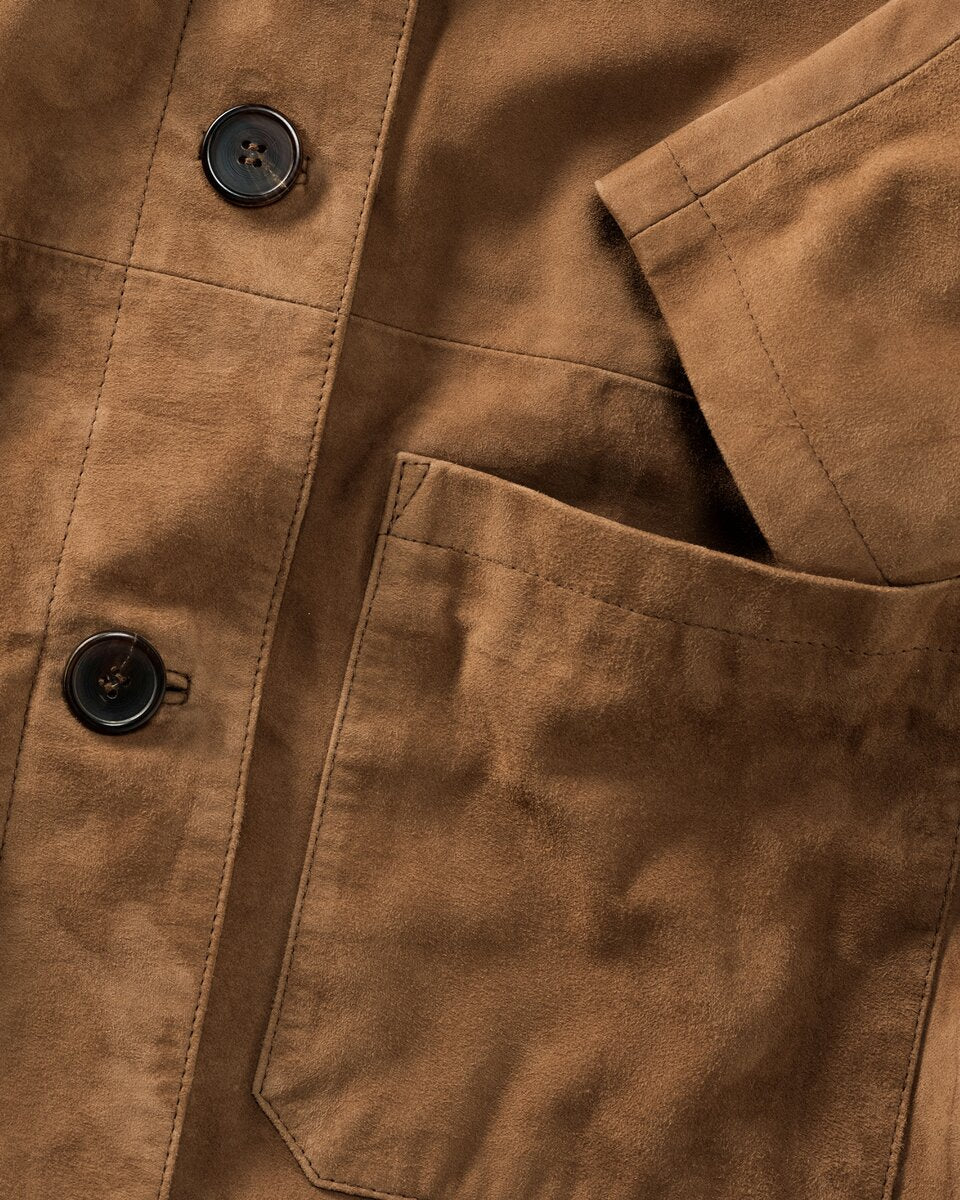 Brigitte von Schönfels Leather shirt jacket (Brown)