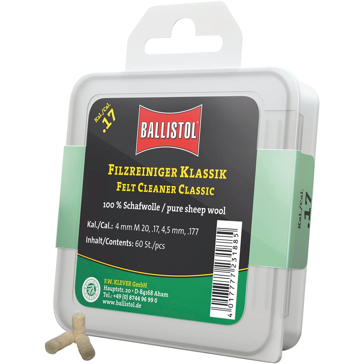 BALLISTOL filca tīrītājs classic (kal. 17, 60 gab.)