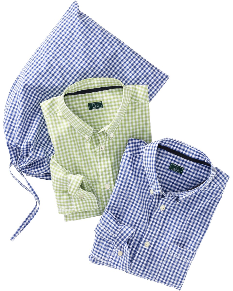 Luis Steindl Double pack of checked shirts (Apple/Blue)