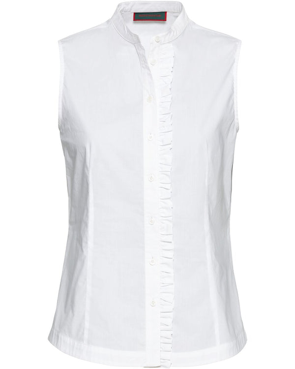 Reitmayer Sleeveless blouse with stand-up collar (White)
