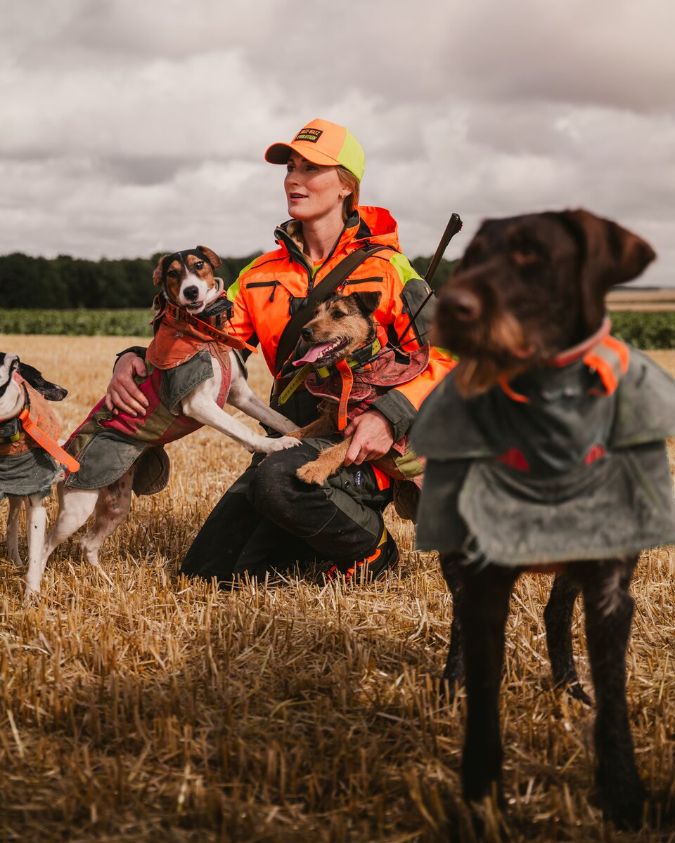 Parforce Women's hunting jacket Hatz-Watz Waterproof (Signal orange/olive)