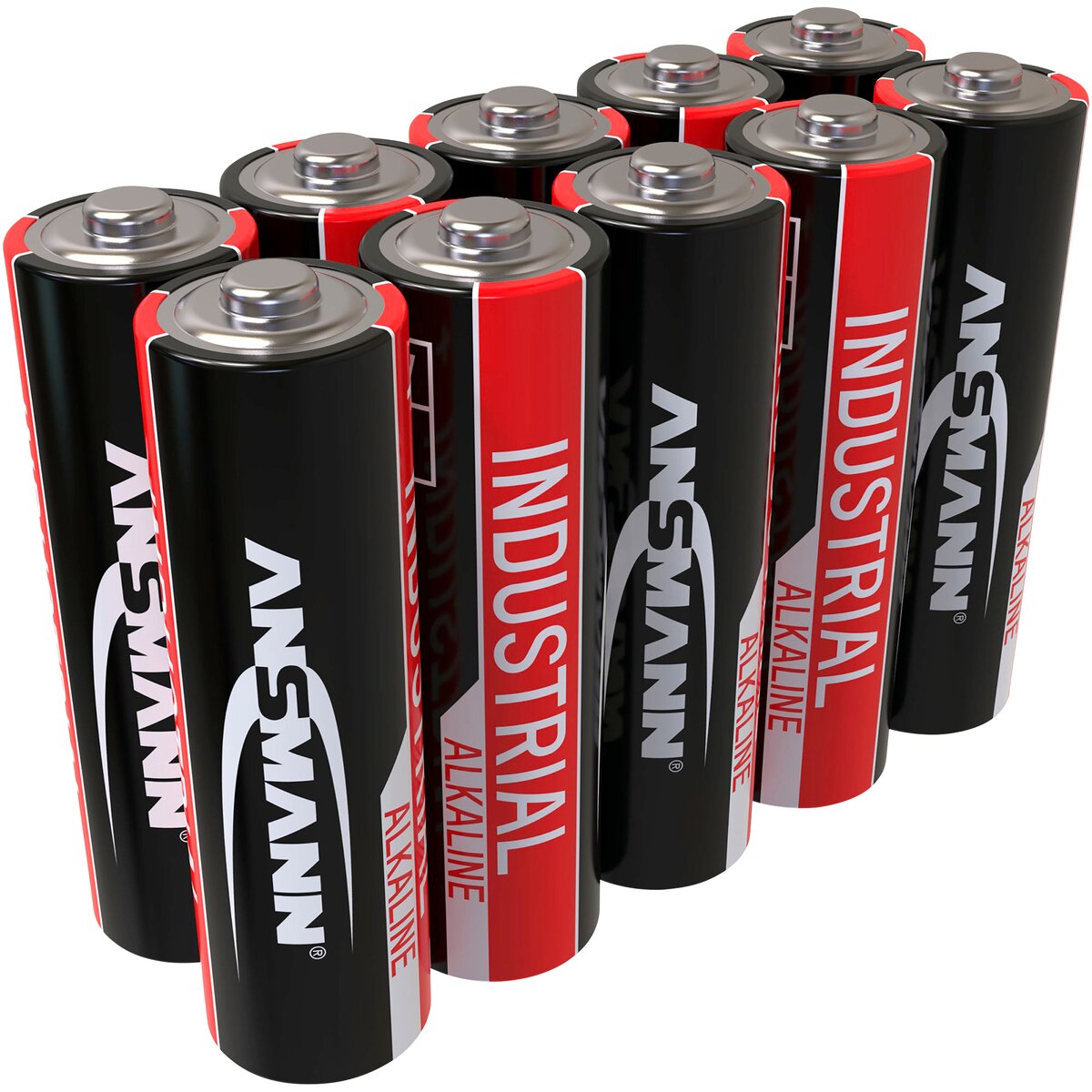 Ansmann Alkaline Industrial AA Mignon baterijas, 10 gab. iepakojums