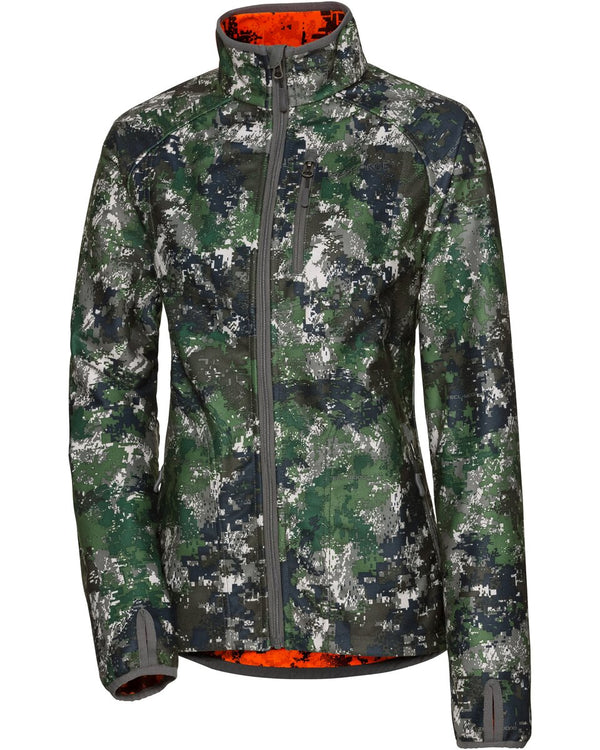 Parforce Women's reversible fleece jacket Tecl-Wood® signal color (Olive/signal orange)
