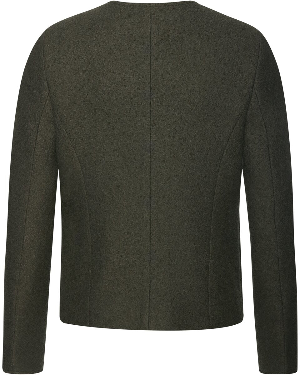 Highmoor Short boiled wool jacket (Olive)
