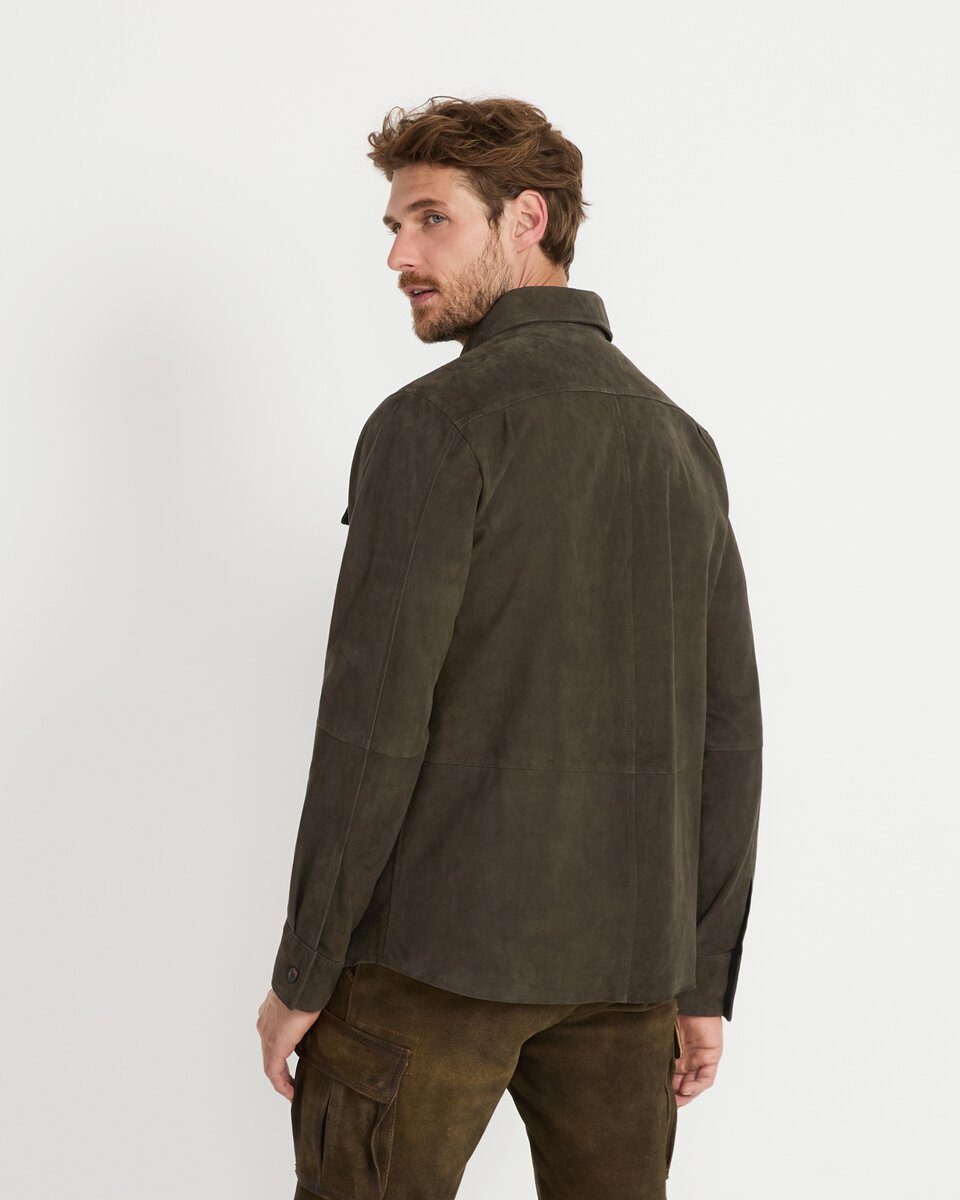 Reitmayer leather overshirt (Olive)
