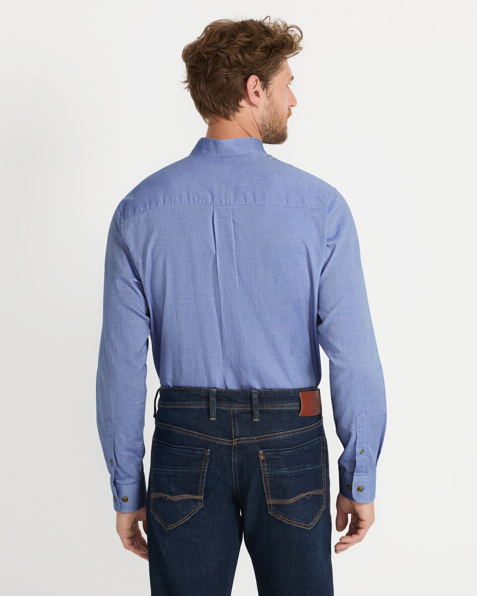 Luis Steindl Oxford shirt with stand-up collar (Light Blue)