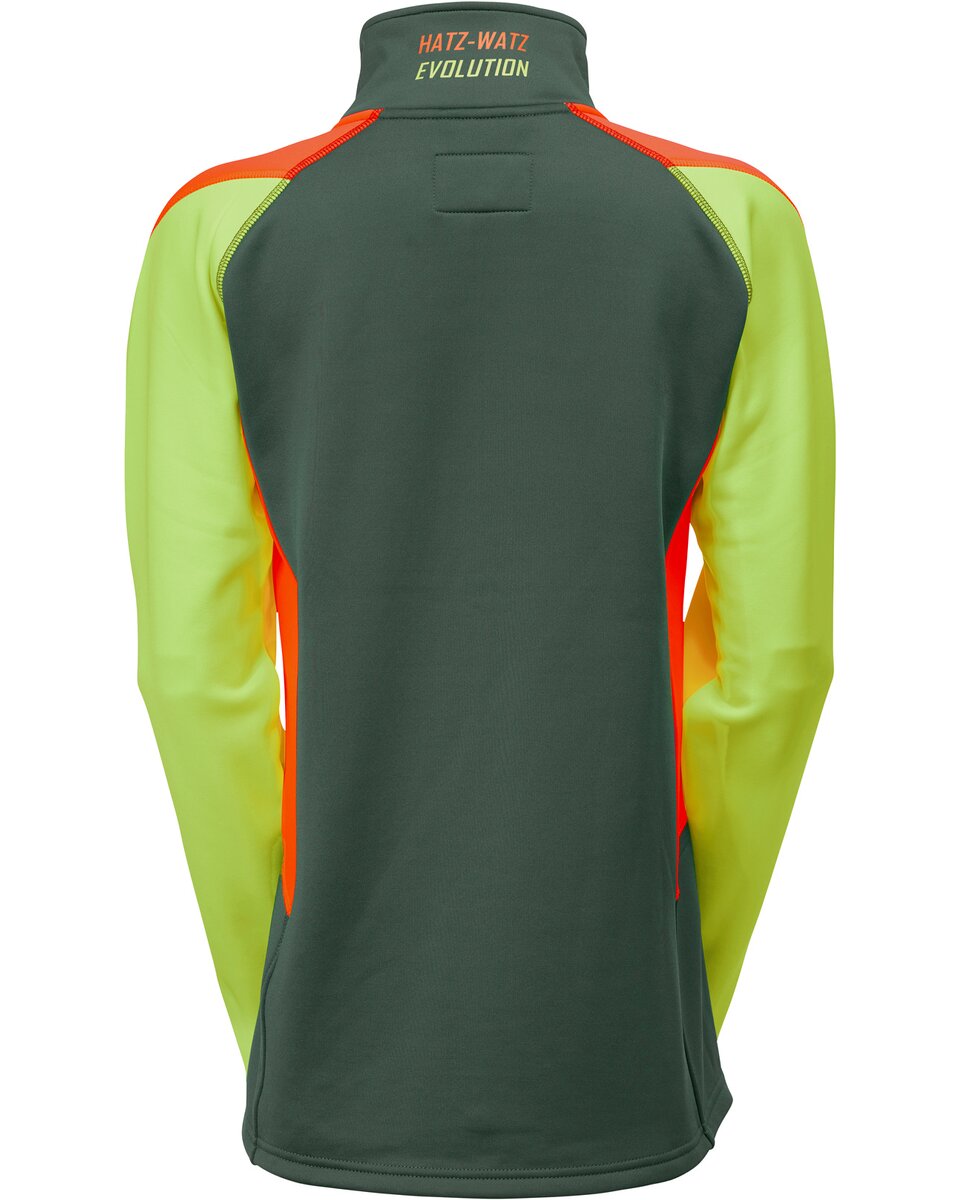 Женская флисовая куртка Parforce Hatz-Watz из материала Powerstretch (оливковый/сигнально-оранжевый/сигнально-желтый)
