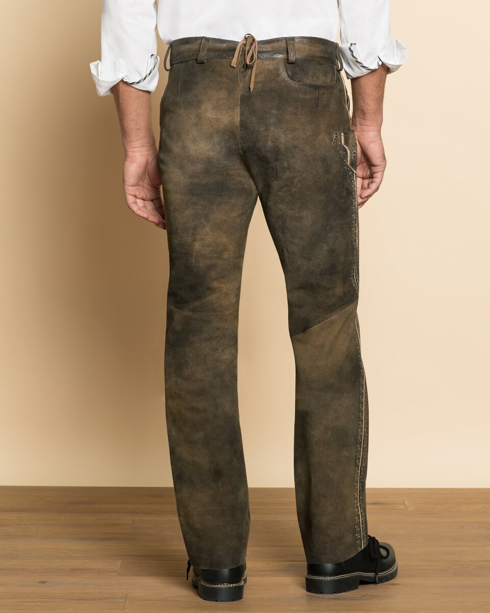 Luis Steindl Long leather pants (Brown)