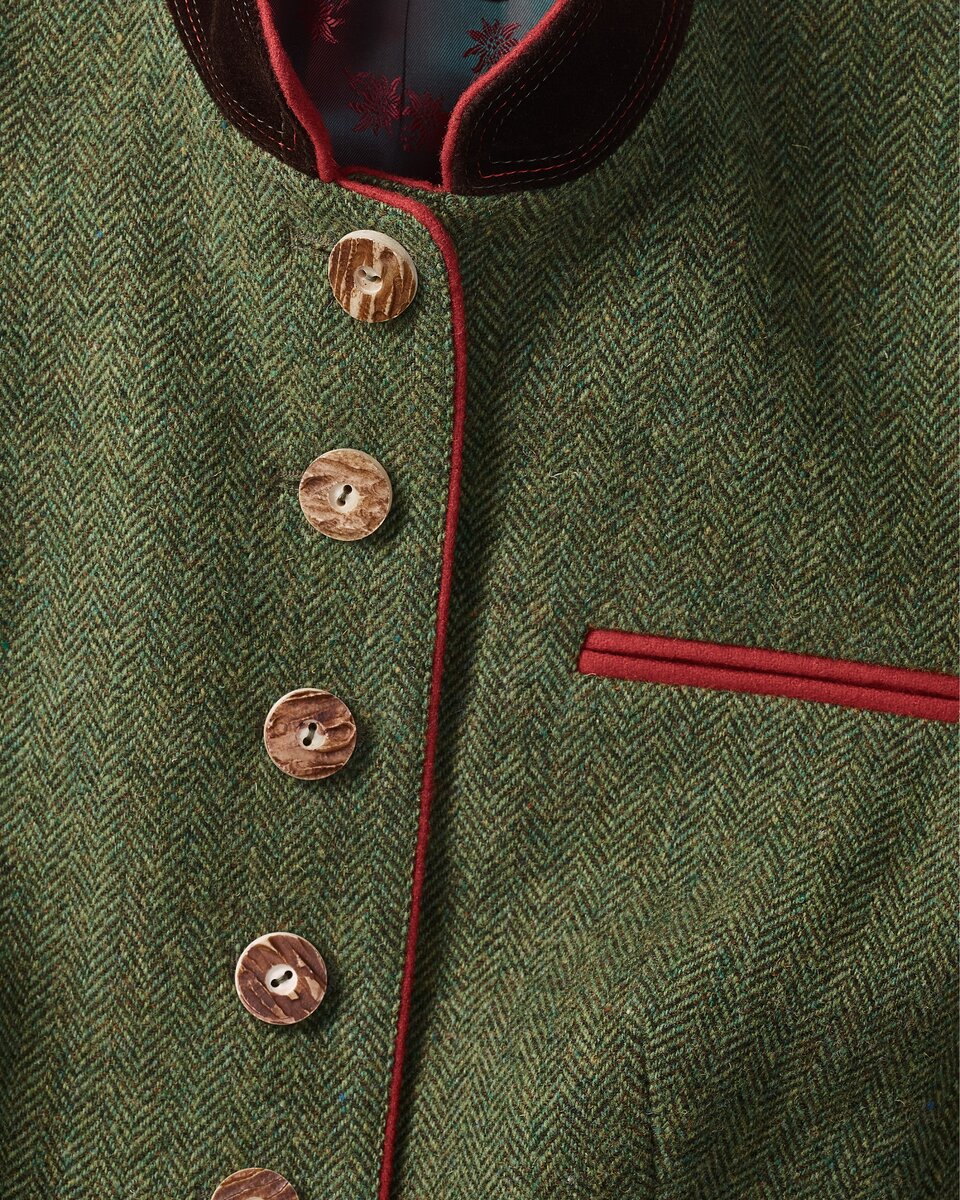 Luis Steindl Herringbone frock coat (Moss/Pumpkin)