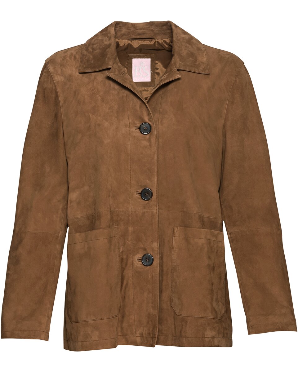 Brigitte von Schönfels Leather shirt jacket (Brown)