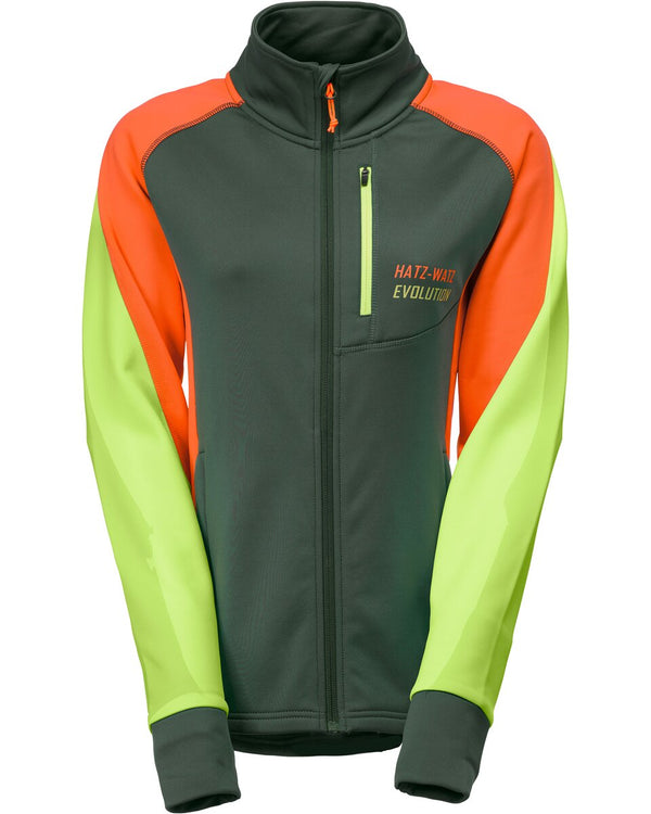 Parforce Hatz-Watz women's powerstretch fleece jacket (Olive/signal orange/signal yellow)