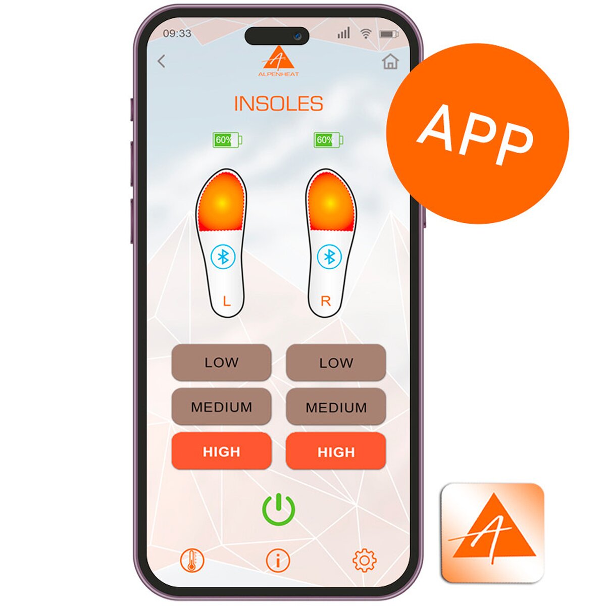Alpenheat apavu sildītājs Wireless HotSole (L/XL (izmērs no 41 līdz 46))