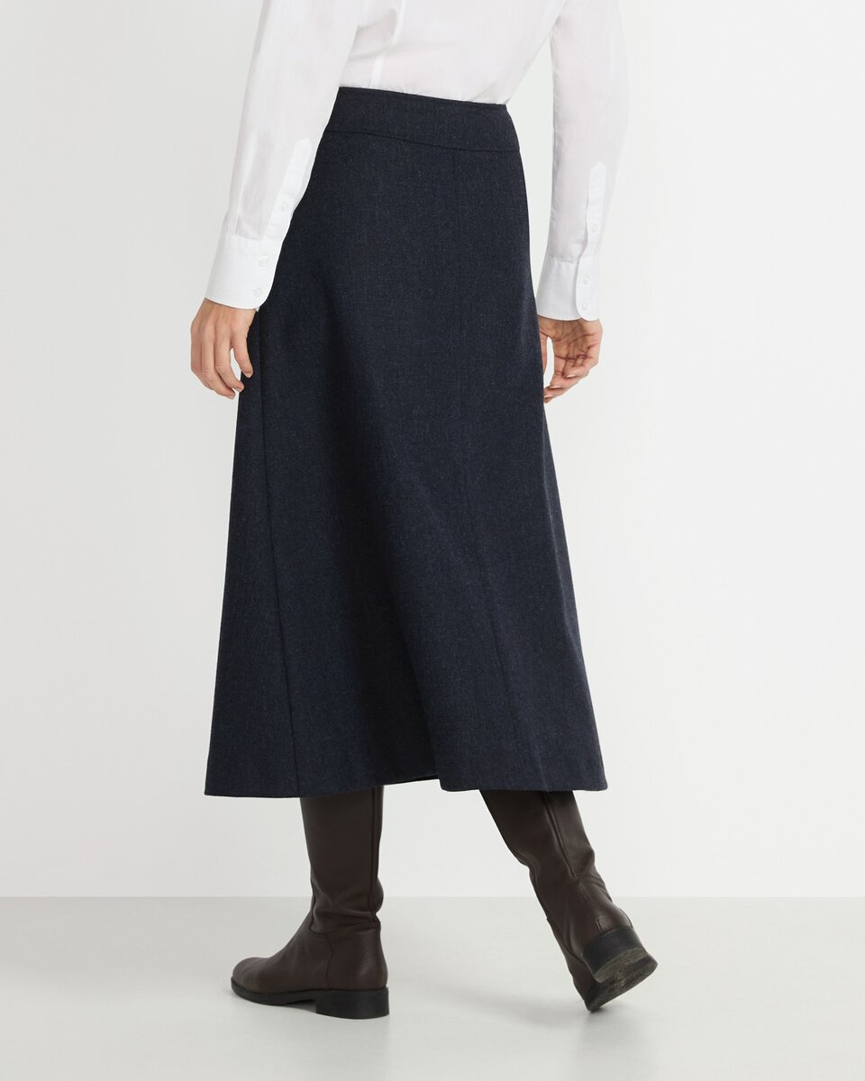 Highmoor Flared tweed skirt (Marine)