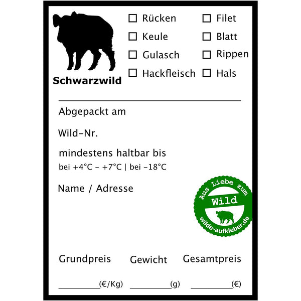 wilde-aufkleber.de Savvaļas dzīvnieku uzlīmes (Mežacūkām 50 gabali)