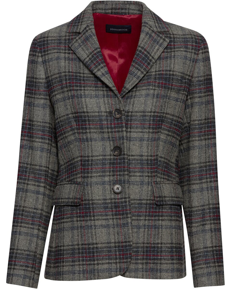 Highmoor Check blazer (Grey/Blue/Red)