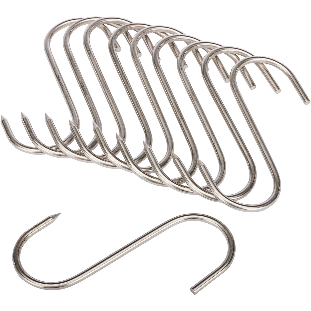 Wald & Forst S-Hooks Stainless Steel – Pack of 10 (Can hold up to 60 kg – length 16 cm, Ø 6 mm)