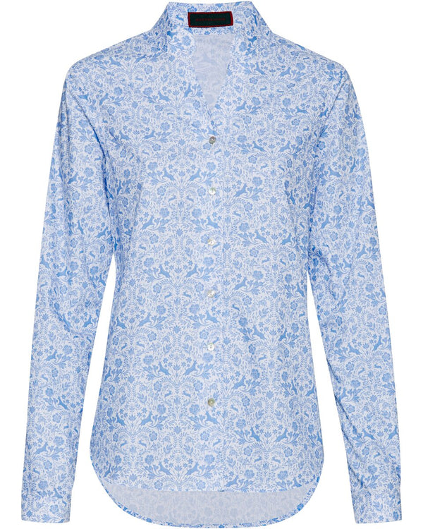 Reitmayer Poplin blouse with print (White blue)