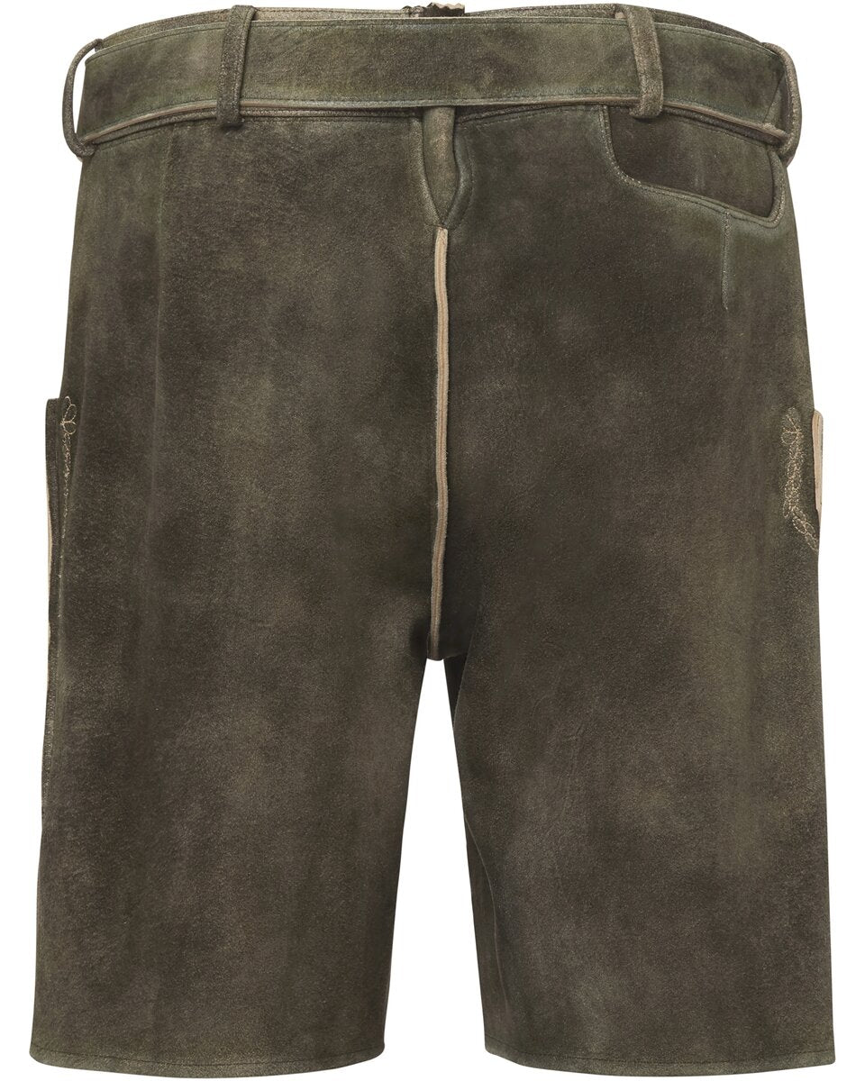 Luis Steindl Short leather pants with belt (Olive)
