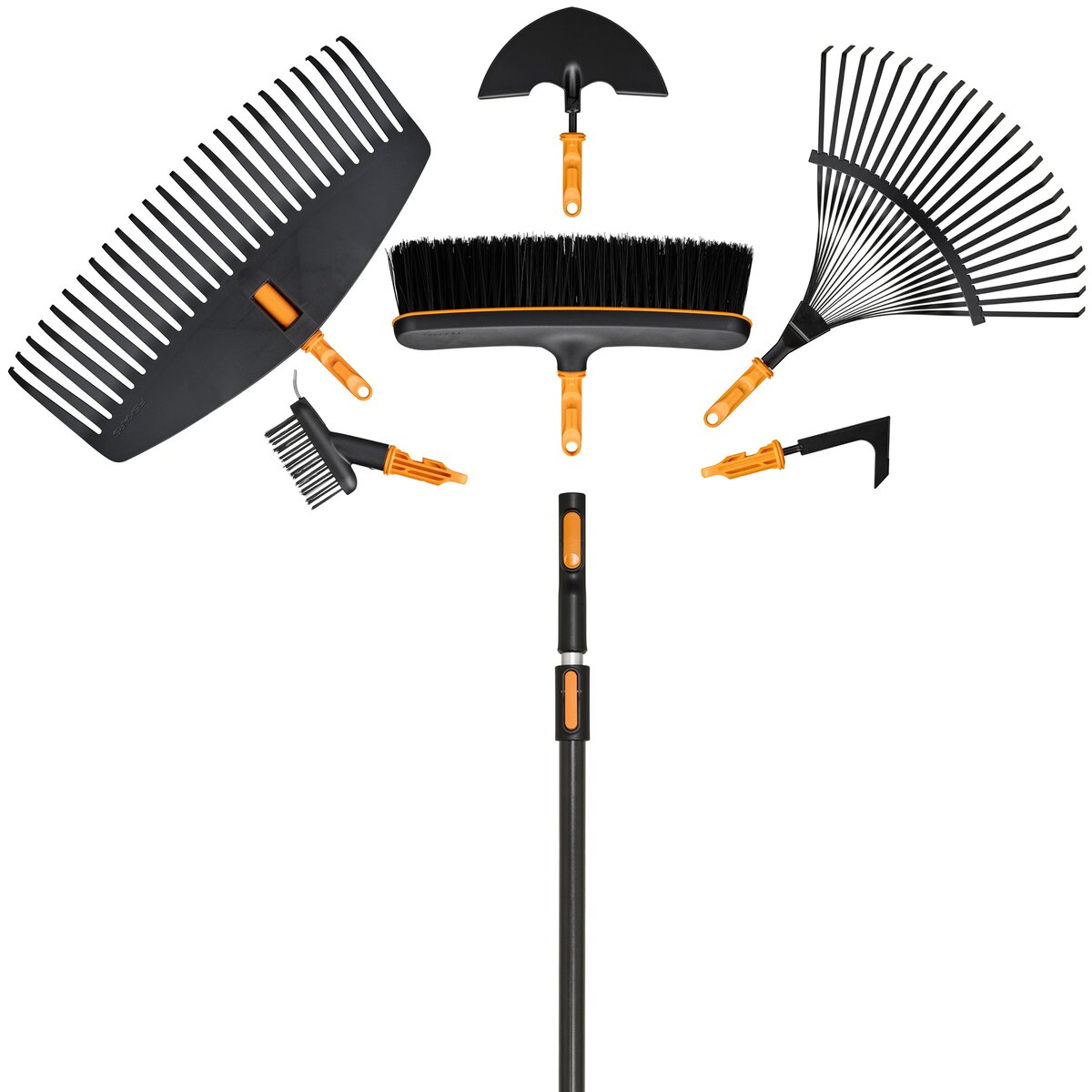 Телескопическая ручка Fiskars OneClick (Размер L — Длина ручки 219–404 см — Вес около 1550 г)