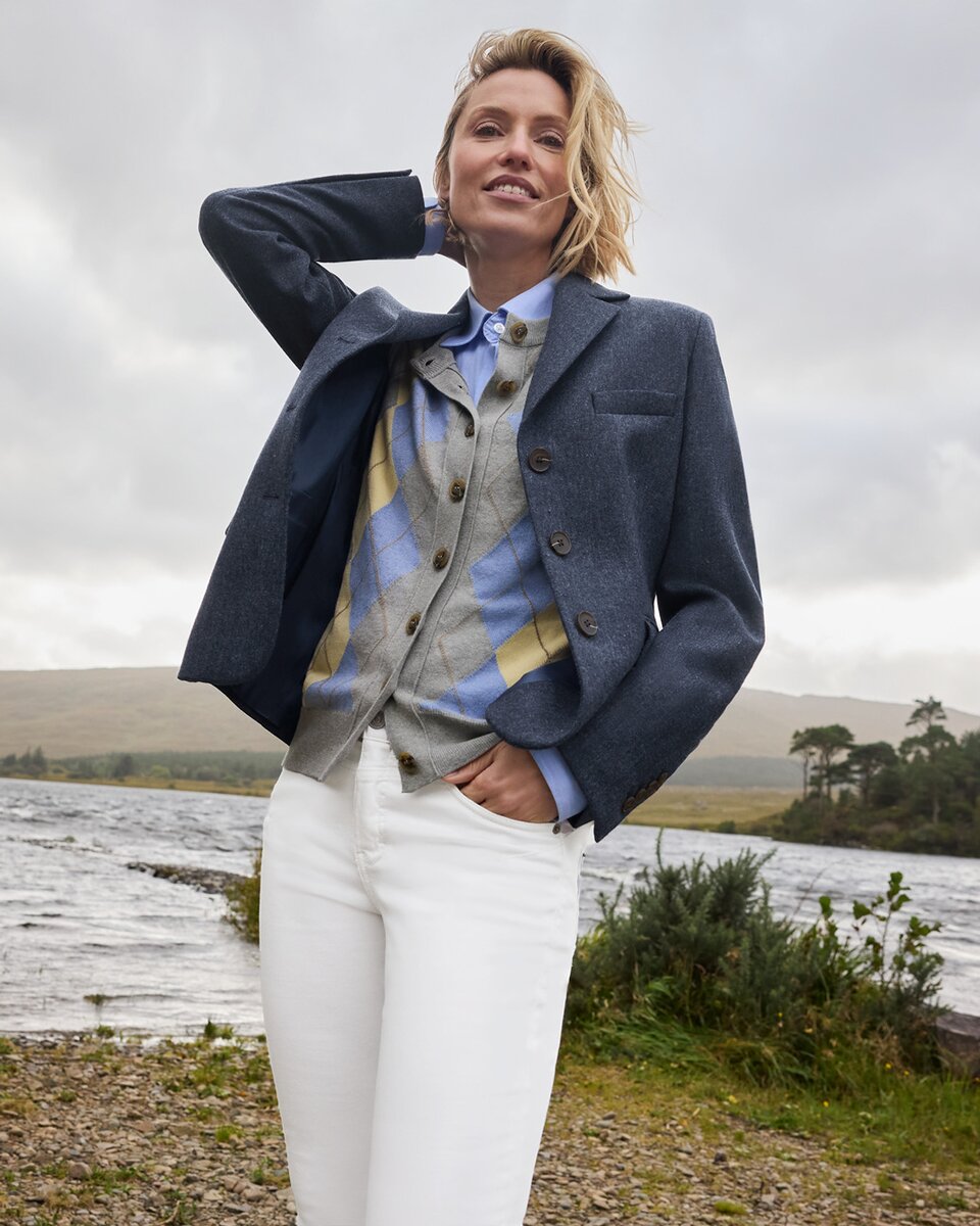 Highmoor Lightweight wool blazer (Jeans blue)