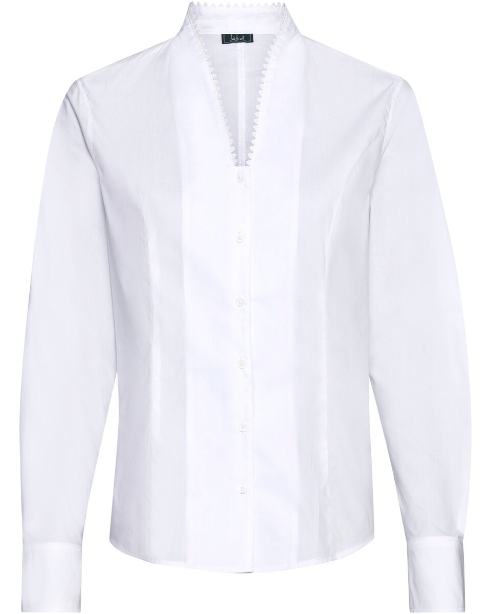 Luis Steindl goblet collar blouse with lace (White)