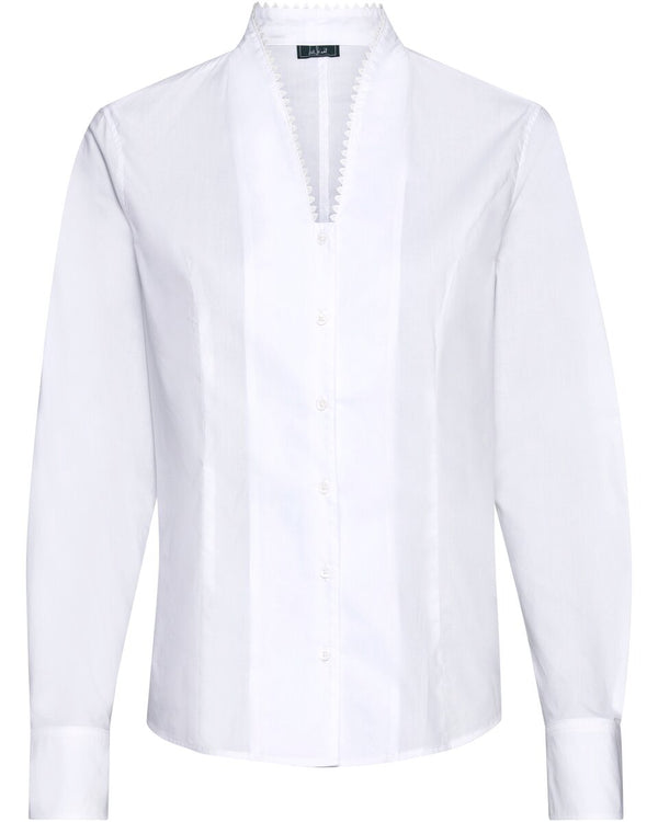 Luis Steindl goblet collar blouse with lace (White)