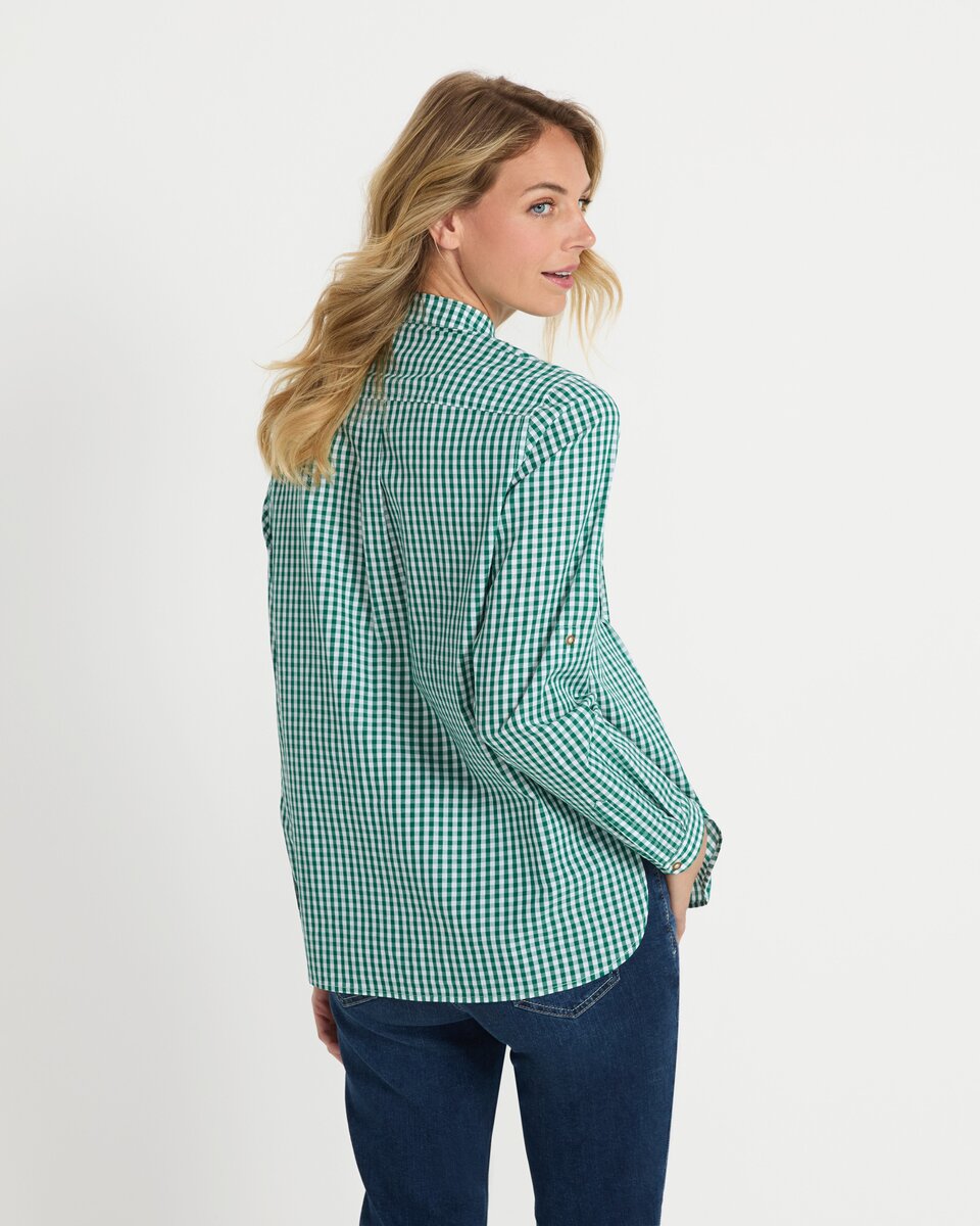Luis Steindl Slip-on blouse with Vichy check (Green white)