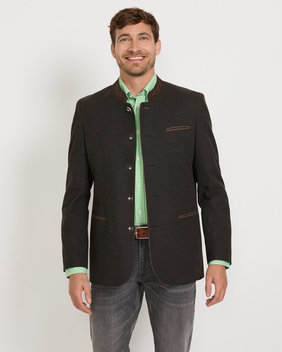 Luis Steindl Herringbone Janker (Anthracite/Brown)